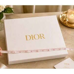 Authentic Dior Empty Gift Box w/ Original Tissue Paper White Gold Logo 12x11